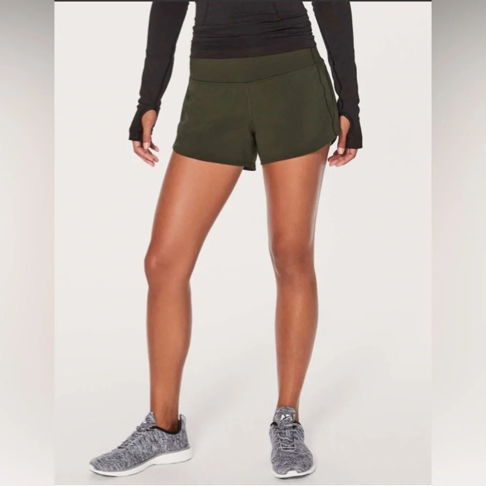 Lululemon Olive Green Speed Up Shorts